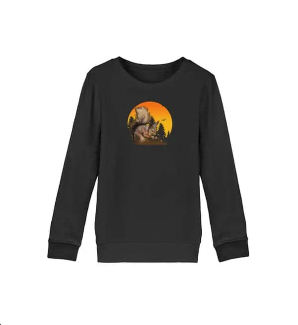 Eichhörnchen im Sonnenuntergang - Kinder Bio Sweatshirt