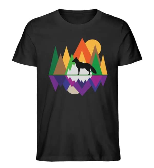 Fuchs im Wald geometrisch - Herren Premium Bio Shirt