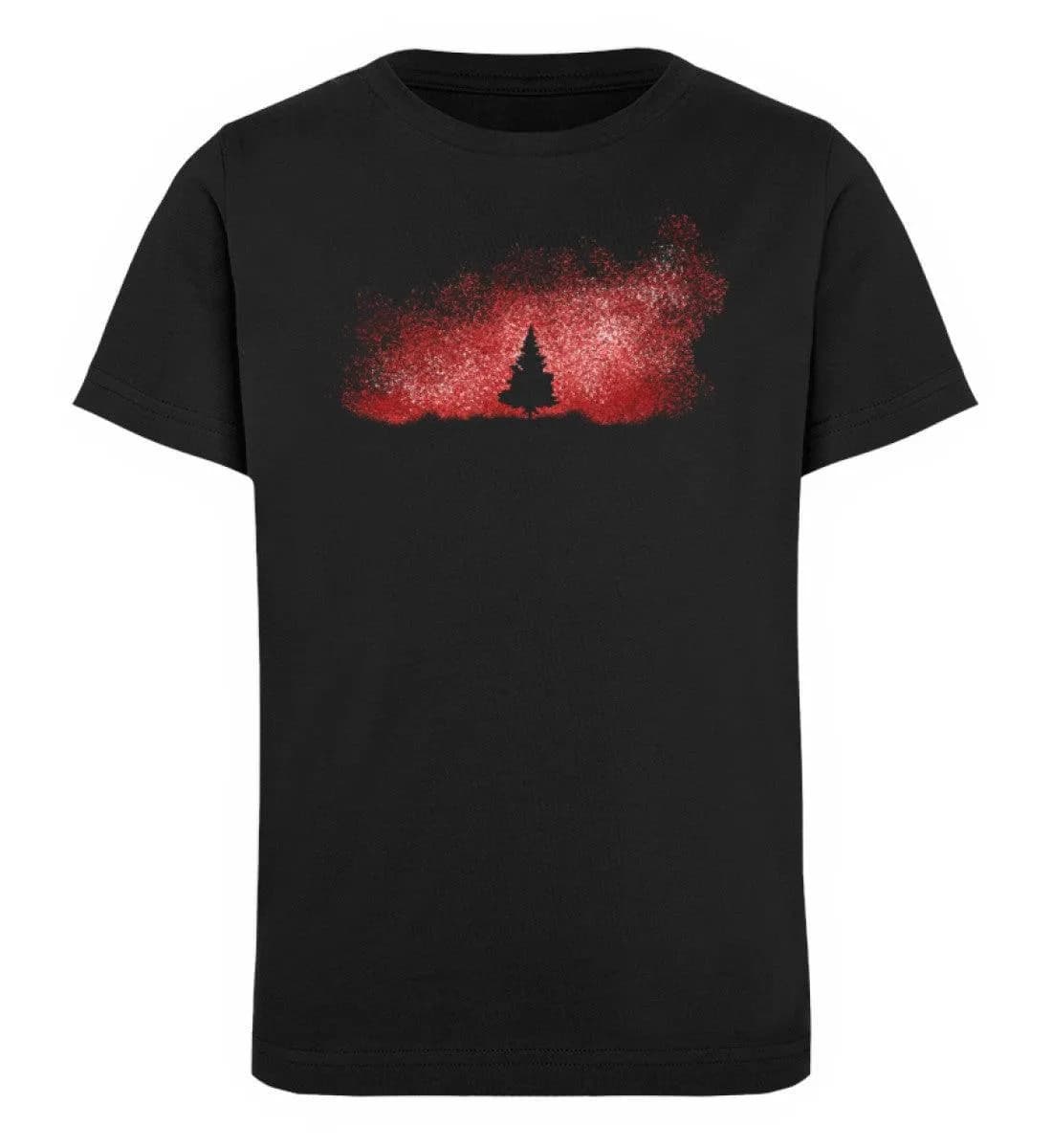 Baum im Sternenhimmel rot - Kinder Bio T-Shirt