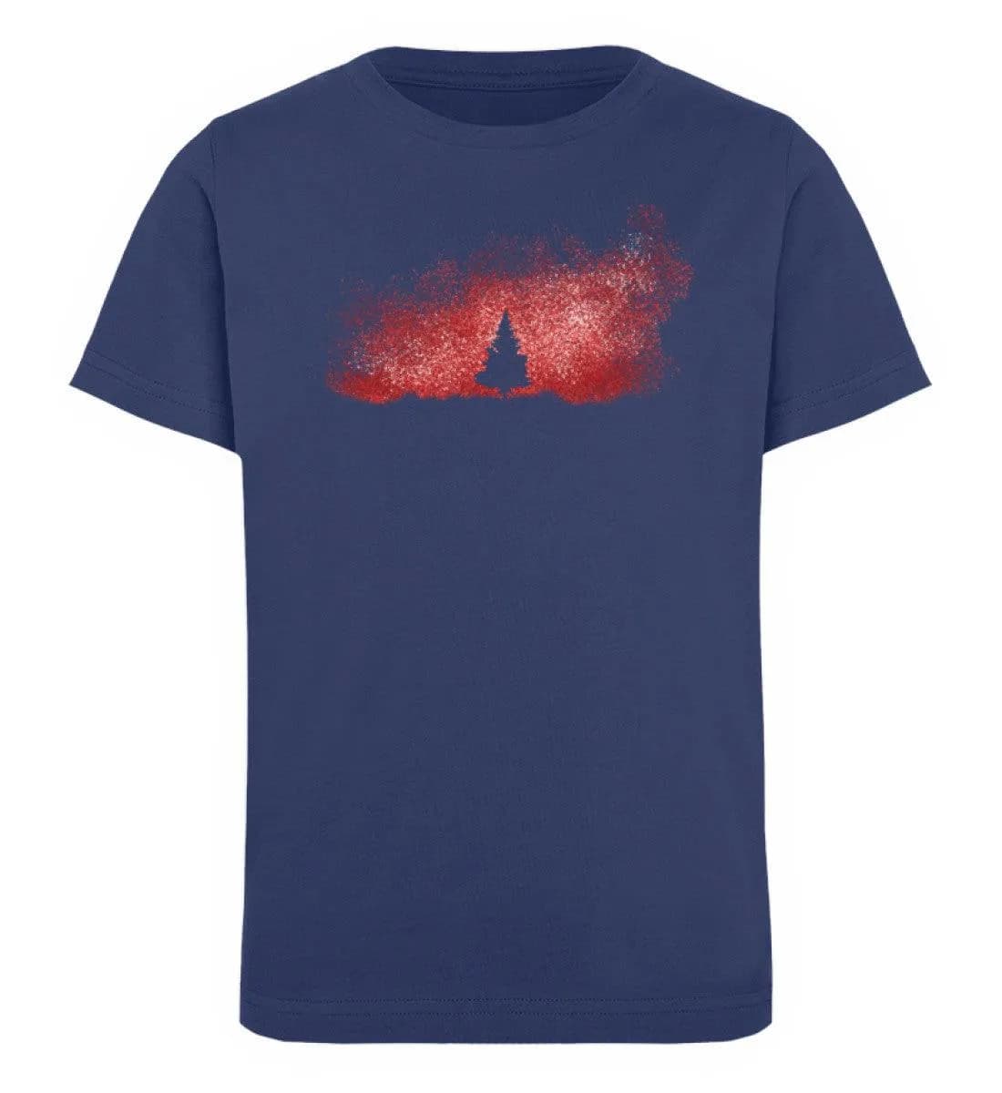 Baum im Sternenhimmel rot - Kinder Bio T-Shirt