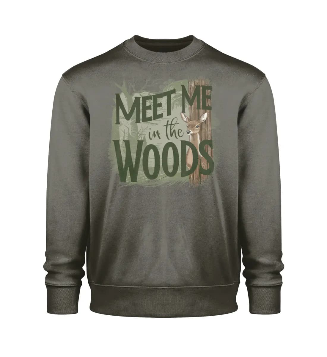 Meet me in the woods deer - Unisex Bio Sweatshirt