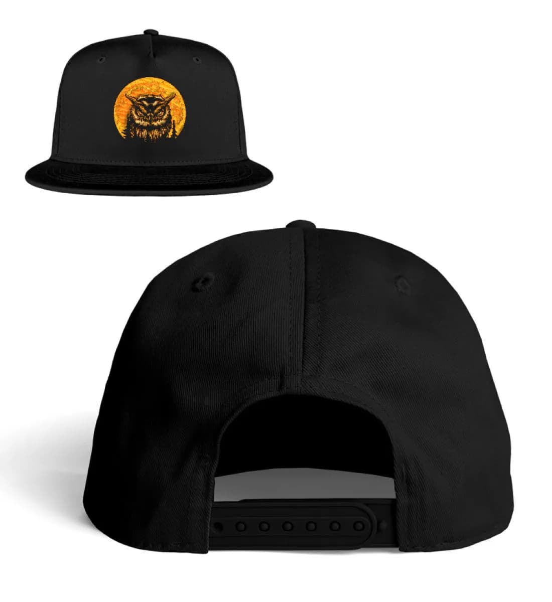 Eule Wald Mond - Snapback Cap mit Stick