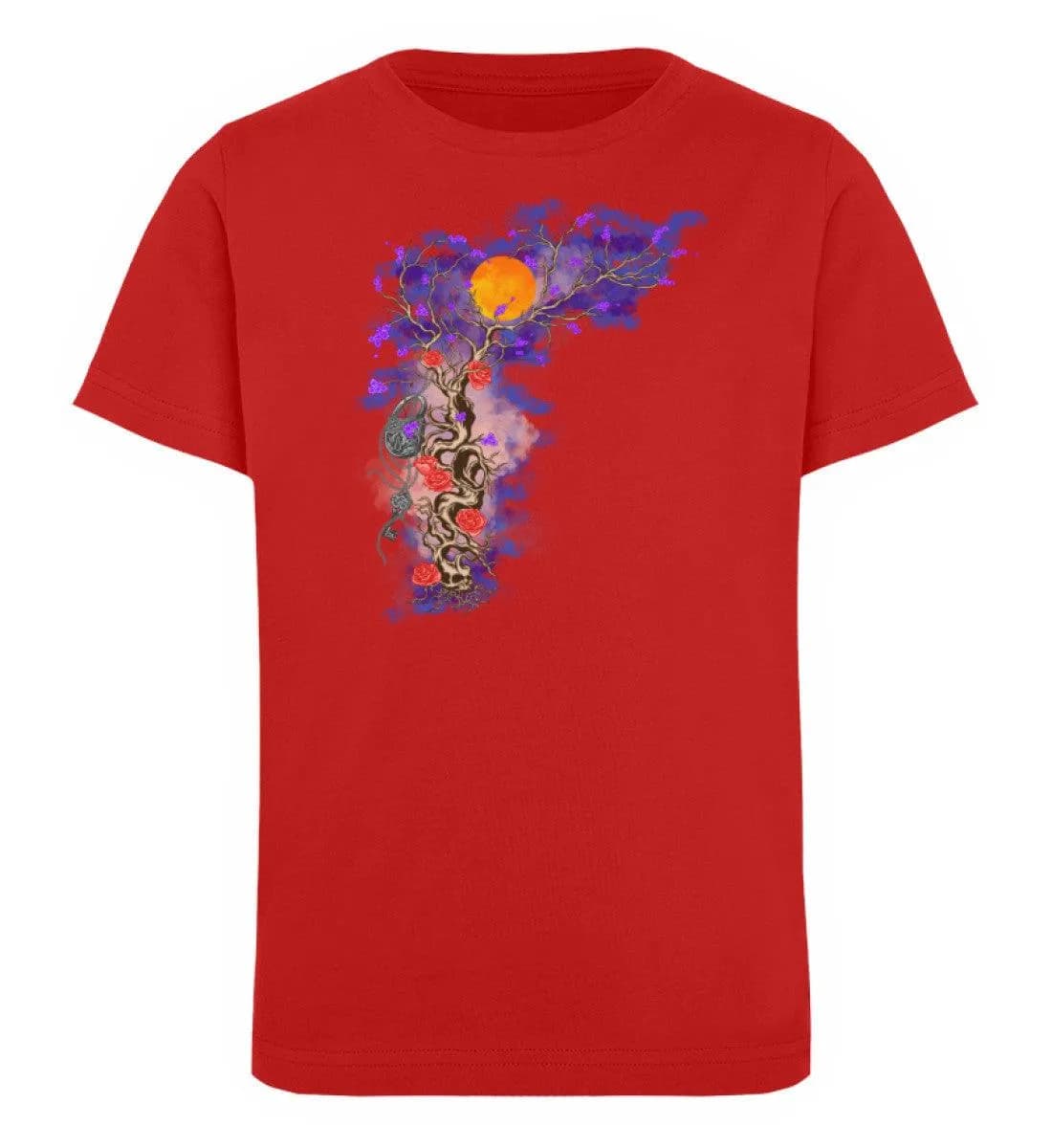 Padlock with roses blauer Rauch - Kinder Bio T-Shirt