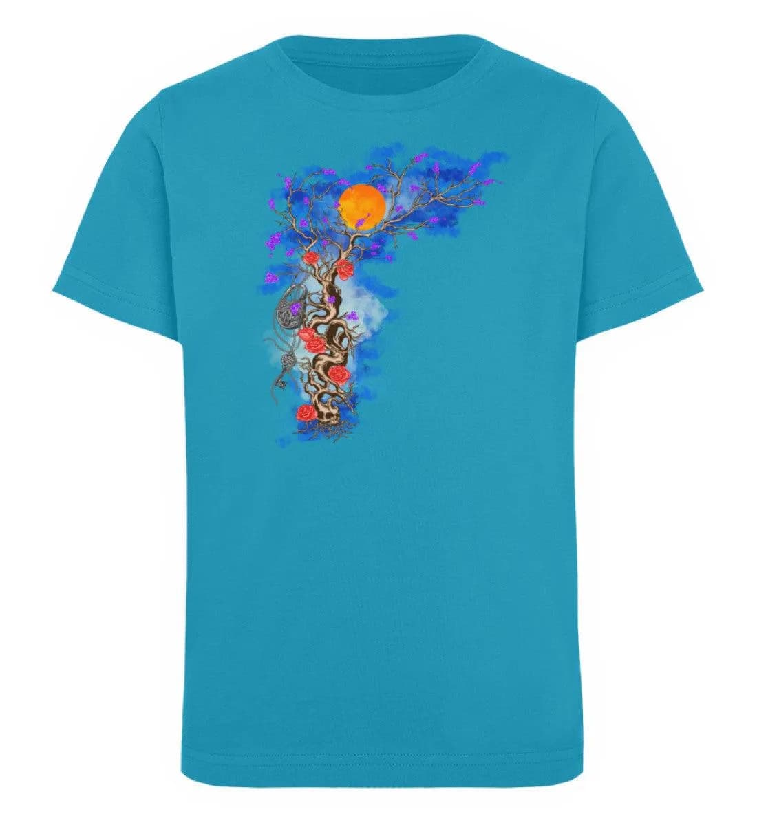 Padlock with roses blauer Rauch - Kinder Bio T-Shirt