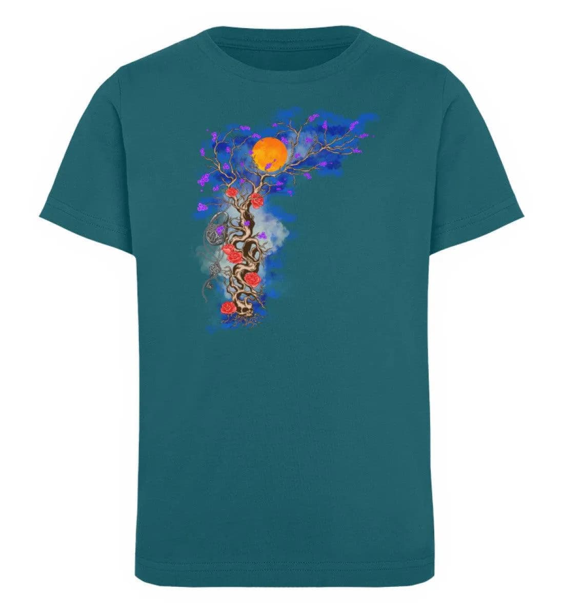 Padlock with roses blauer Rauch - Kinder Bio T-Shirt