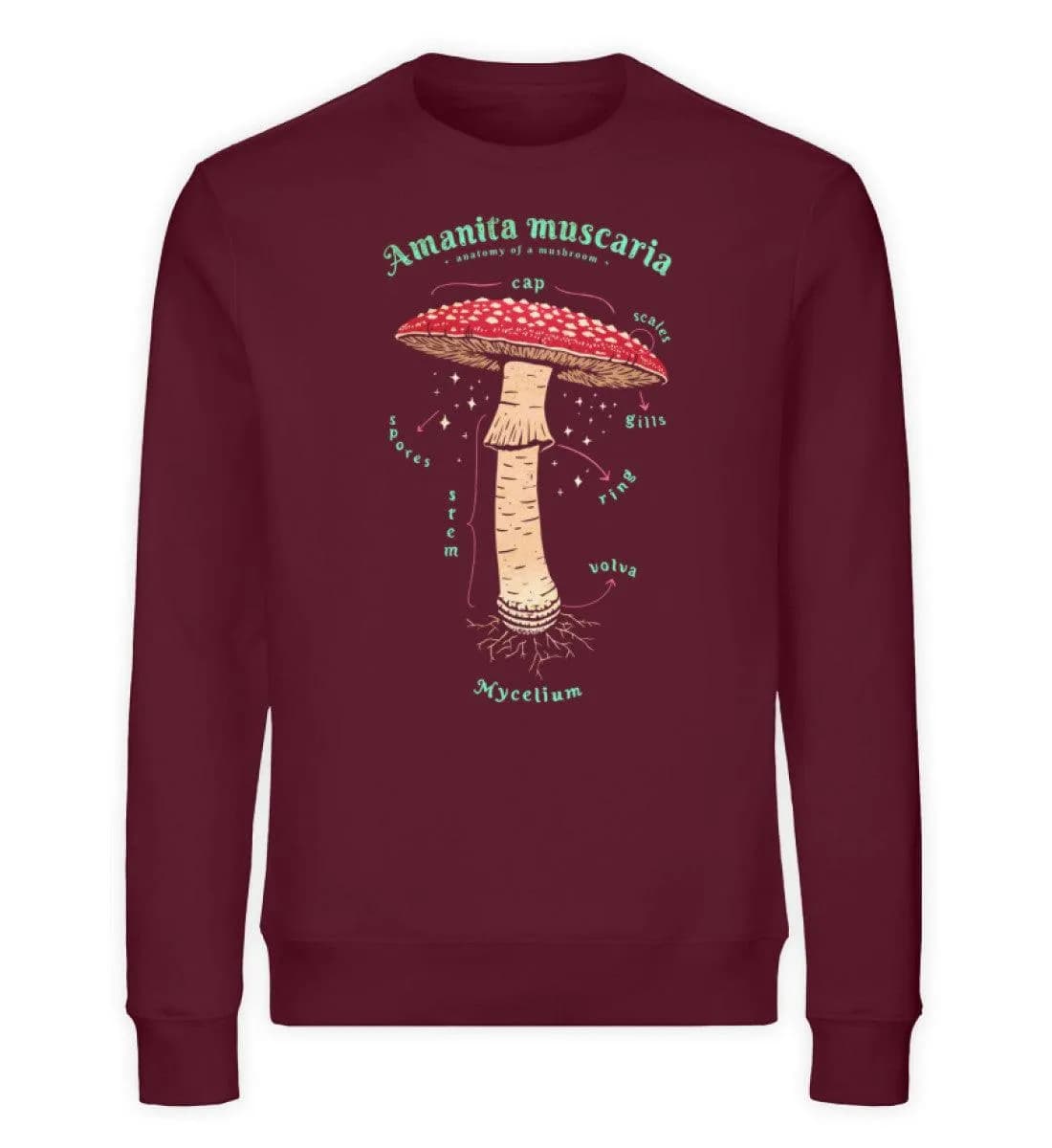 Anatomie Fliegenpilz - Unisex Bio Sweatshirt