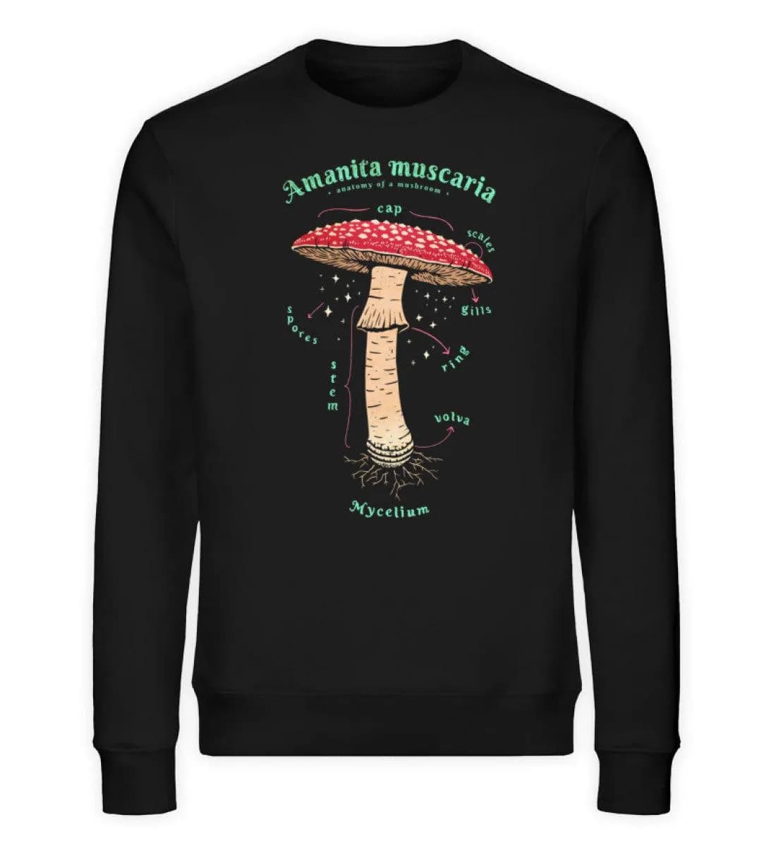 Anatomie Fliegenpilz - Unisex Bio Sweatshirt