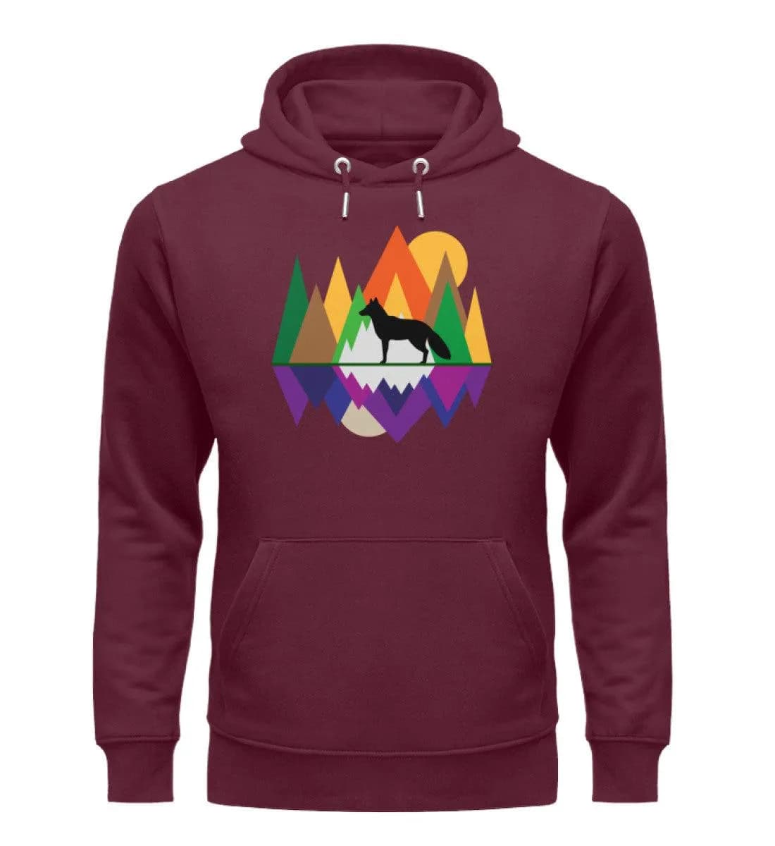 Fuchs im Wald geometrisch - Unisex Premium Bio Hoodie
