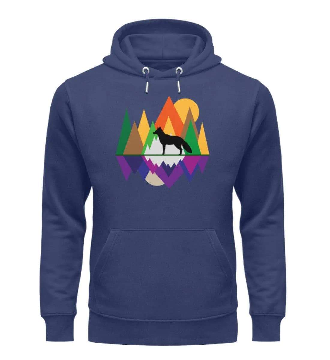 Fuchs im Wald geometrisch - Unisex Premium Bio Hoodie