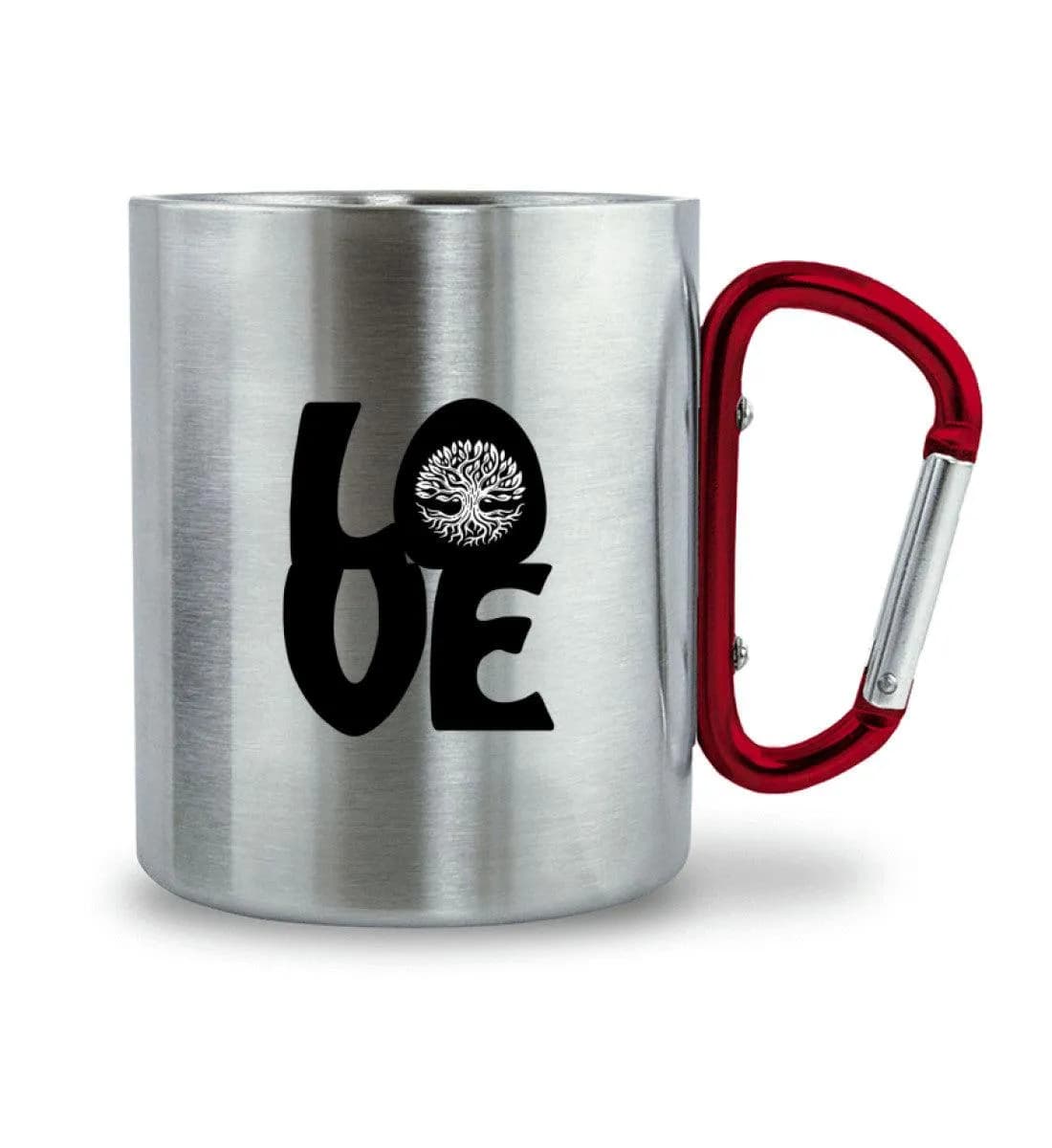 Love Tree - Edelstahltasse mit Karabinergriff