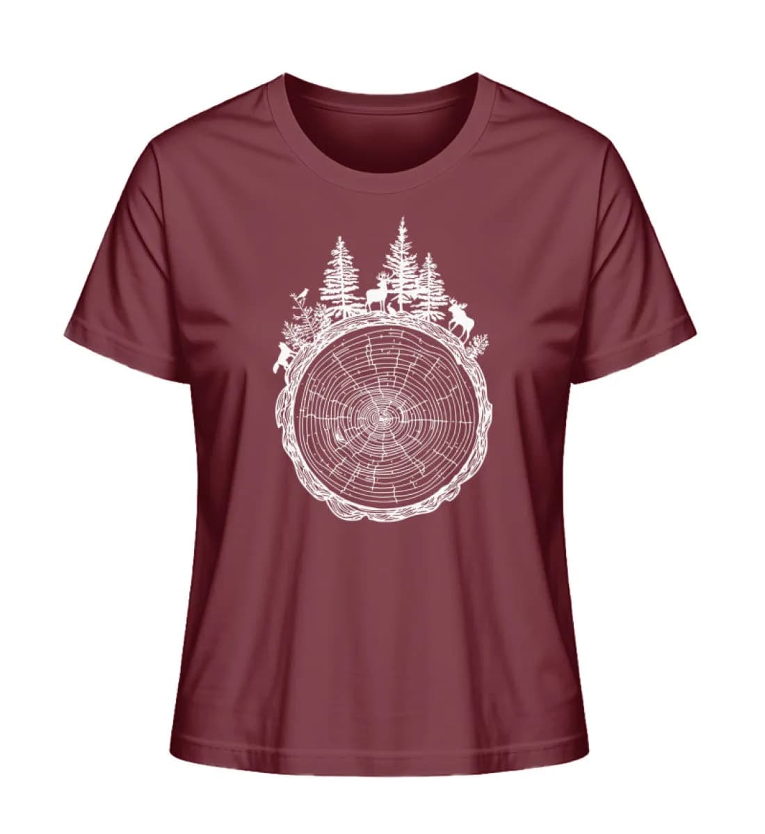 Wald auf Baumquerschnitt - Damen Premium Bio Shirt