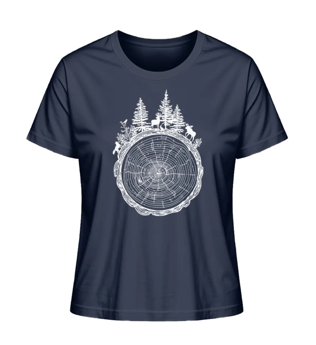 Wald auf Baumquerschnitt - Damen Premium Bio Shirt