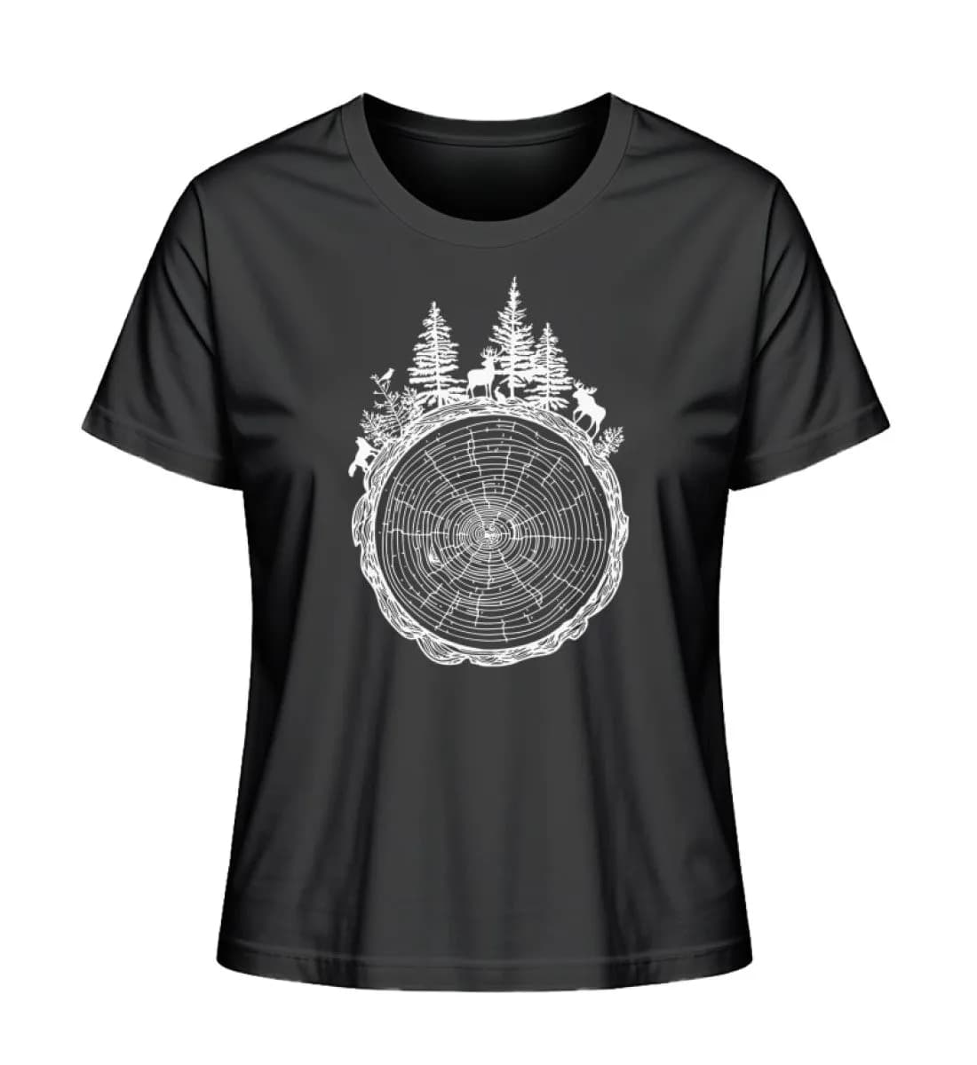 Wald auf Baumquerschnitt - Damen Premium Bio Shirt