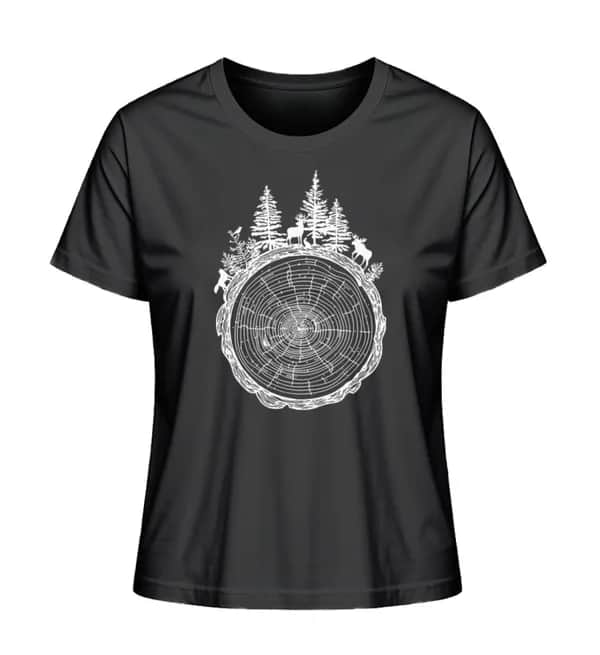Wald auf Baumquerschnitt - Damen Premium Bio Shirt
