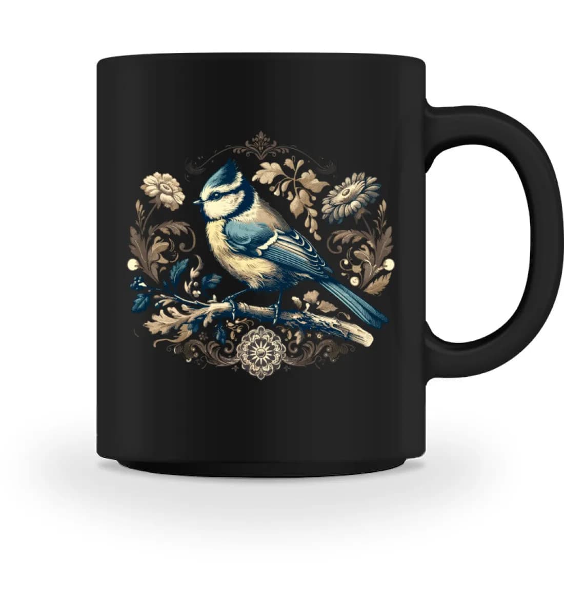 Blaumeise Retroblumen - Tasse