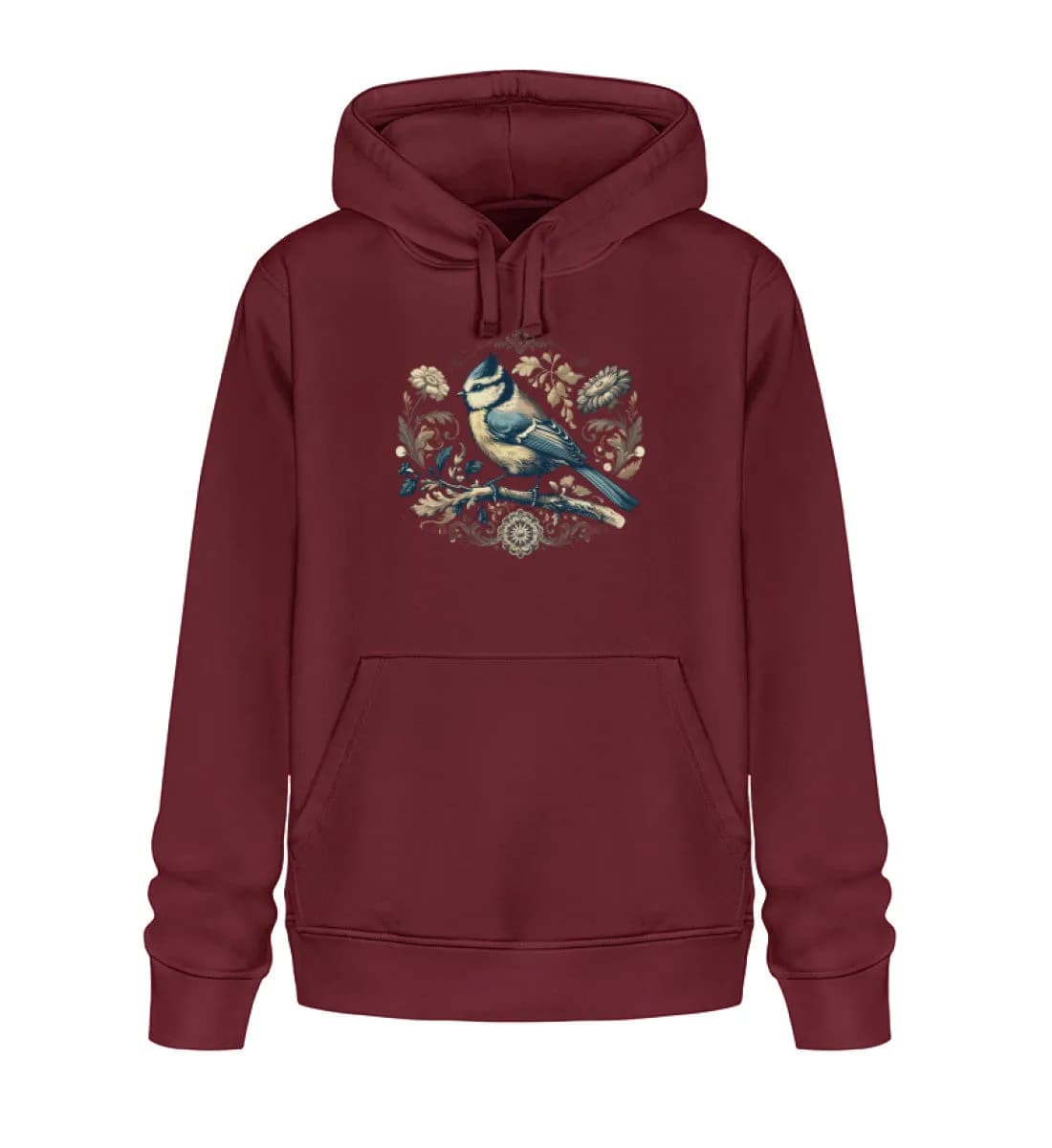 Blaumeise Retroblumen - Unisex Basic Bio Hoodie