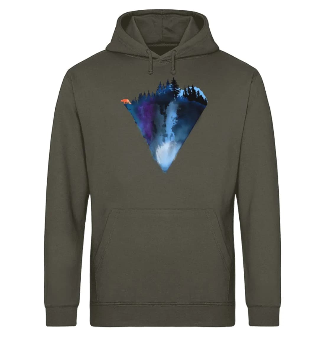 Dreiecksberg mit Fuchs - Unisex Basic Bio Hoodie