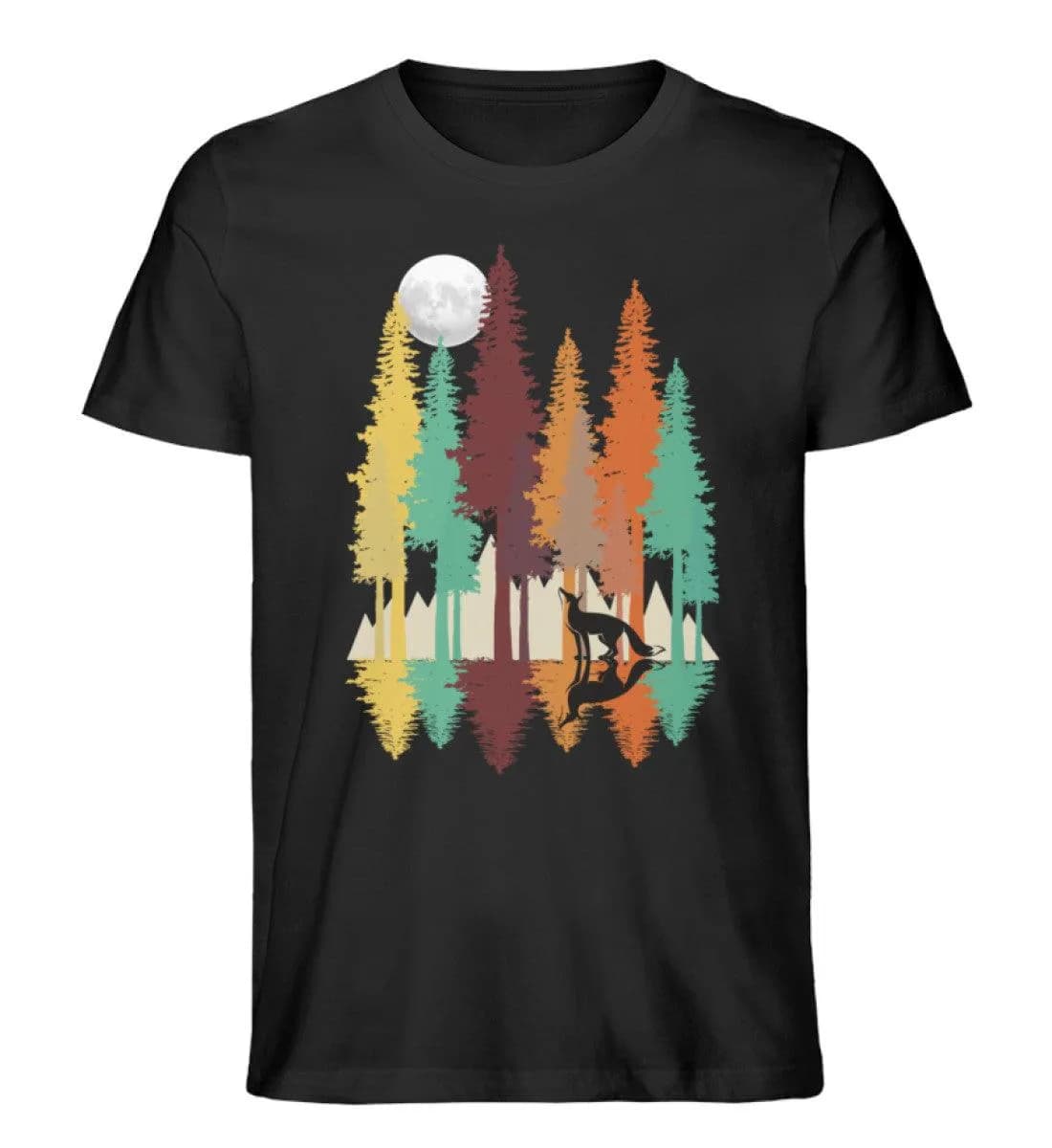 Fuchs im Wald mit Mond - Herren Premium Bio Shirt