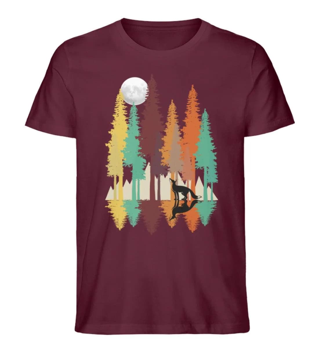 Fuchs im Wald mit Mond - Herren Premium Bio Shirt