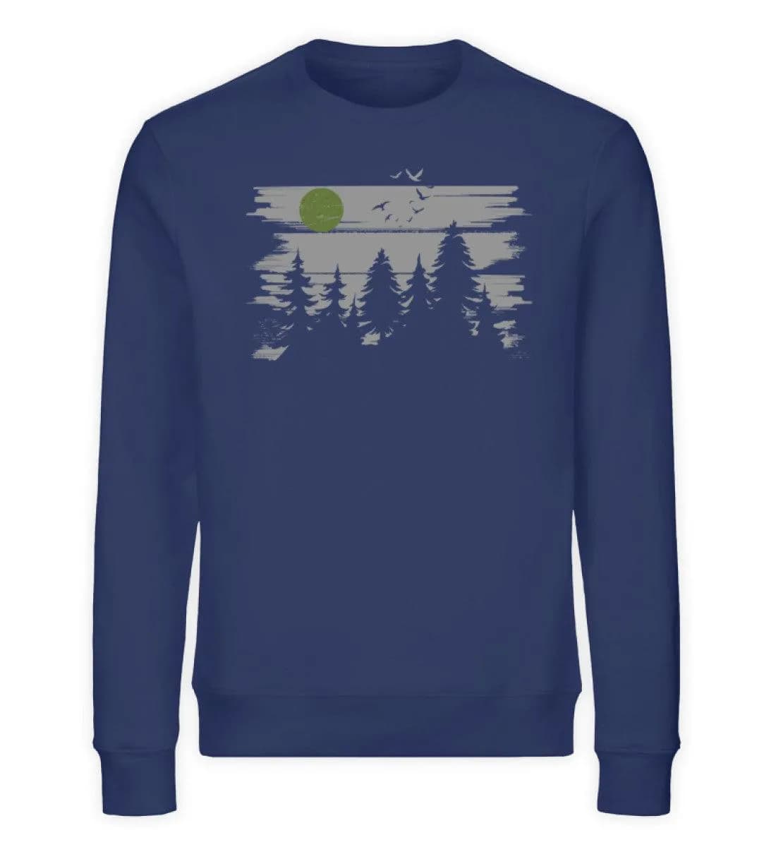 Wald mit Vollmond - Unisex Bio Sweatshirt