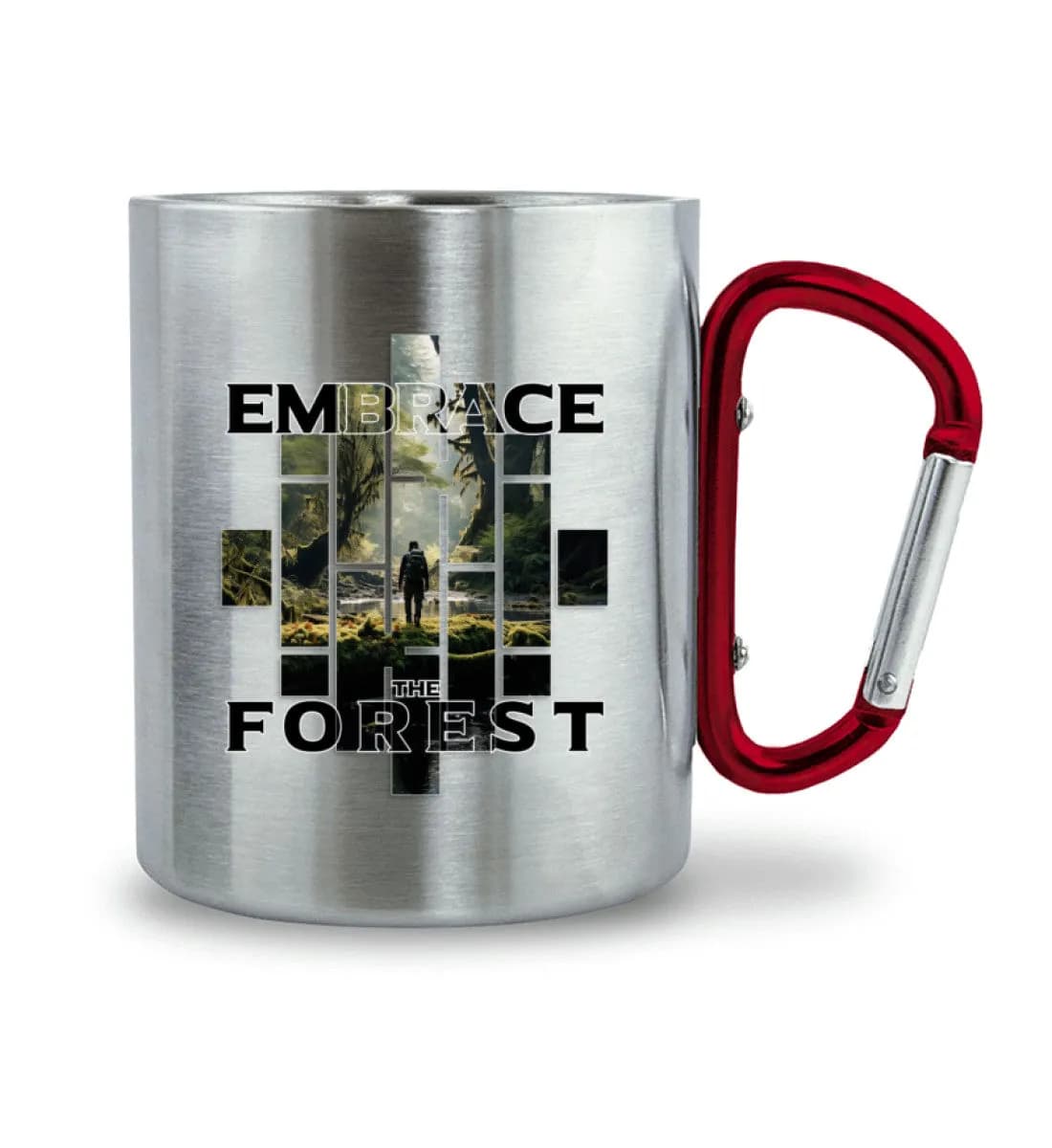Embrace the forest - Edelstahltasse mit Karabinergriff