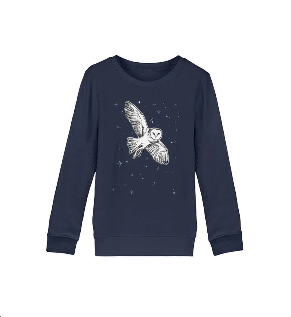Fliegende Eule mit Sternen - Kinder Bio Sweatshirt