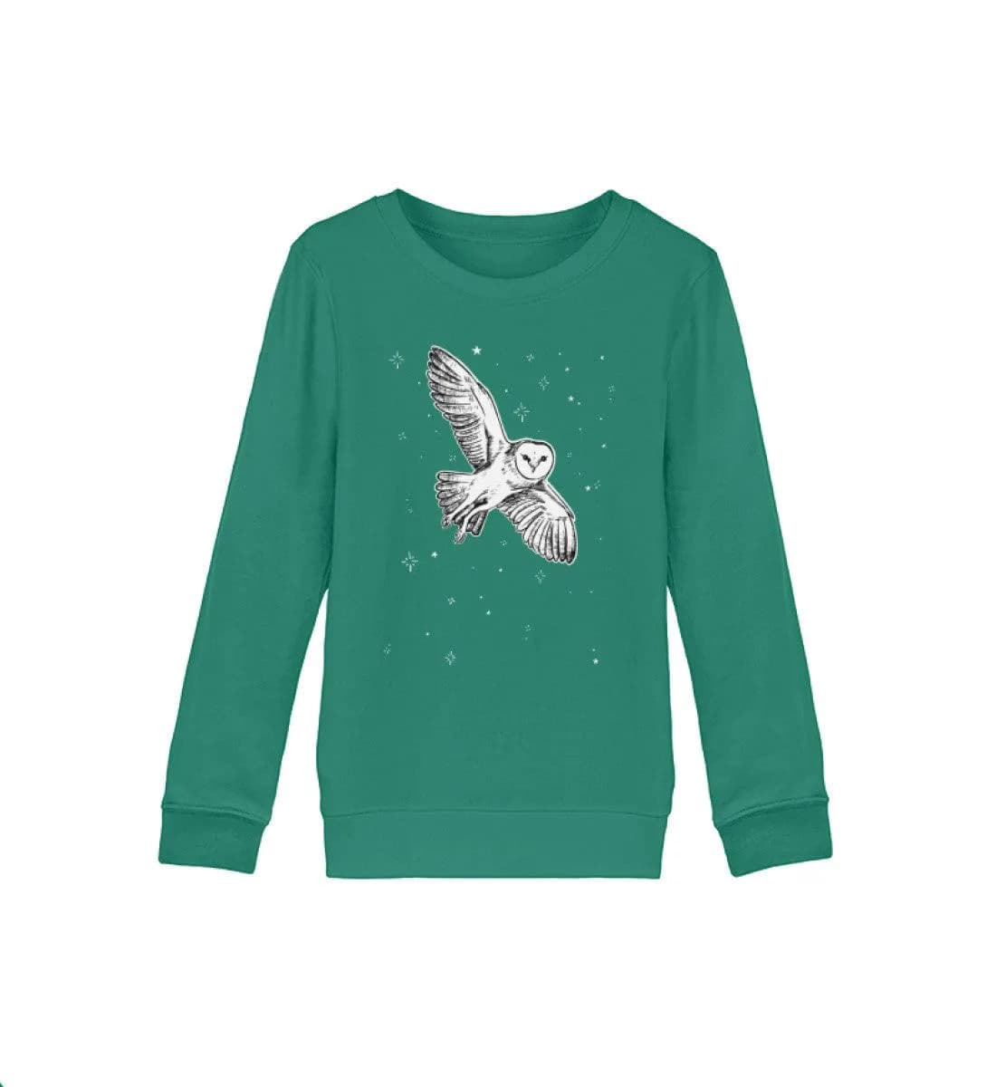 Fliegende Eule mit Sternen - Kinder Bio Sweatshirt