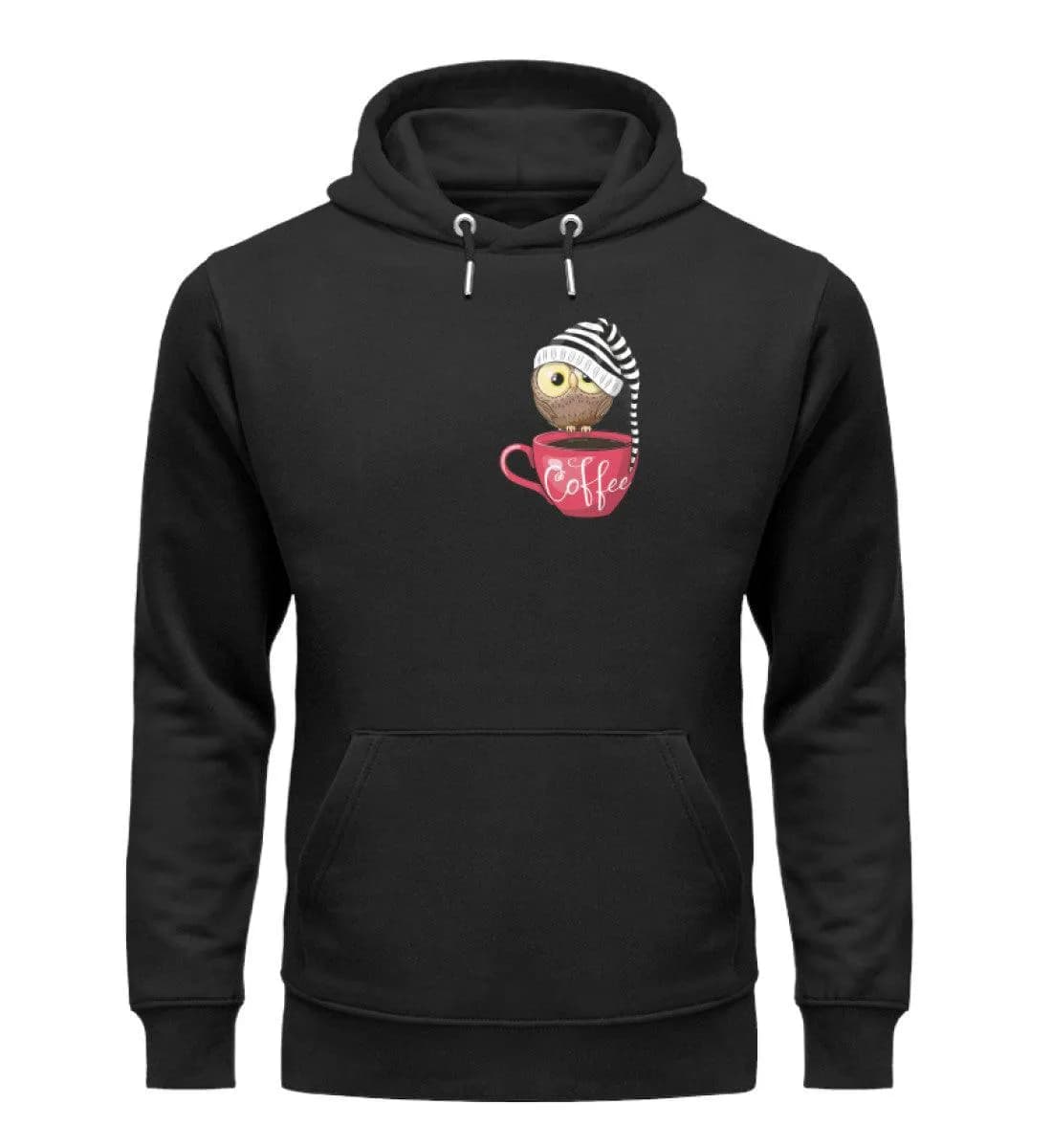 Eule auf Tasse mit Mütze - Unisex Premium Bio Hoodie