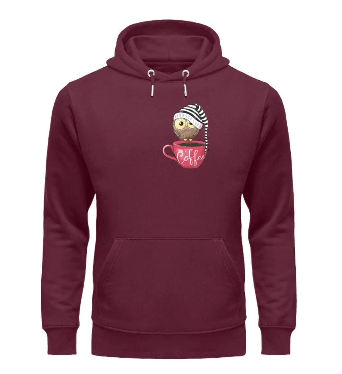 Eule auf Tasse mit Mütze - Unisex Premium Bio Hoodie