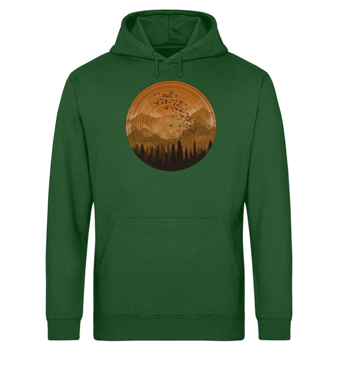Wald auf Schallplatte orange - Unisex Basic Bio Hoodie