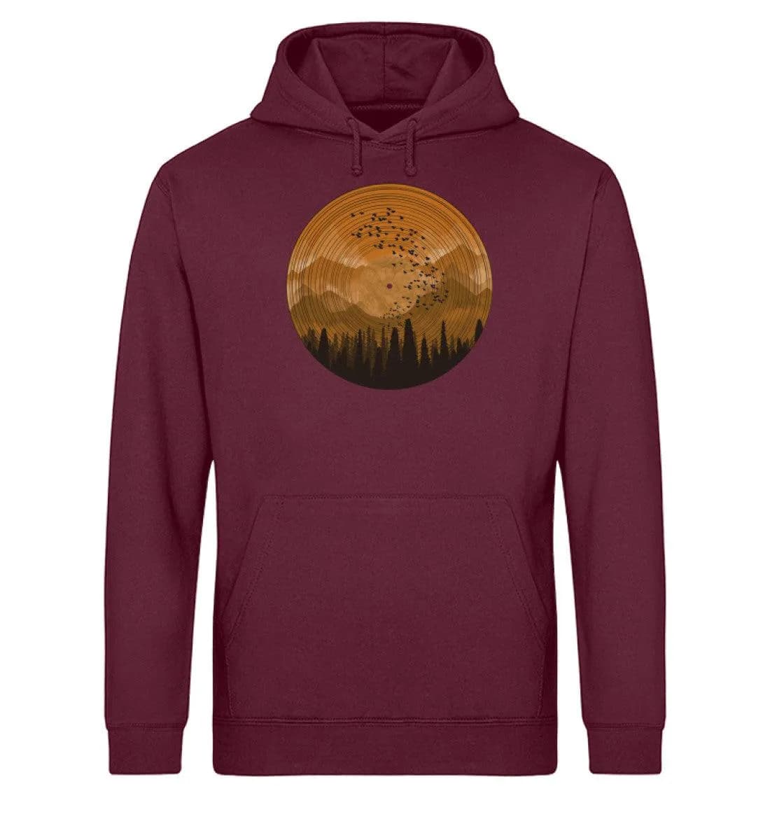 Wald auf Schallplatte orange - Unisex Basic Bio Hoodie