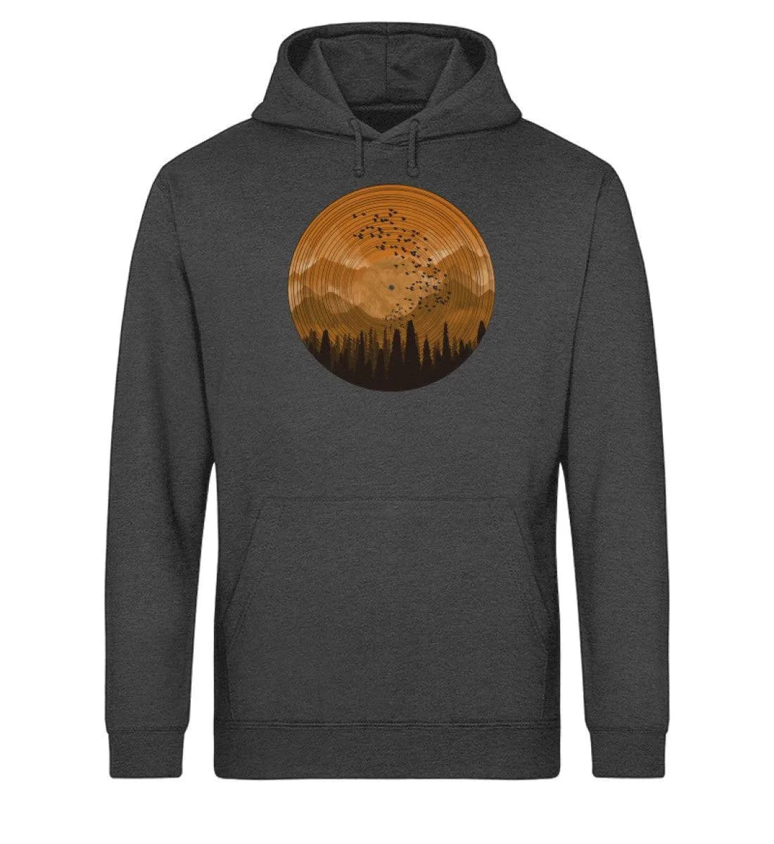 Wald auf Schallplatte orange - Unisex Basic Bio Hoodie