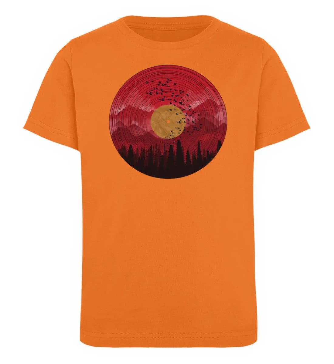 Wald auf Schallplatte rot - Kinder Bio T-Shirt