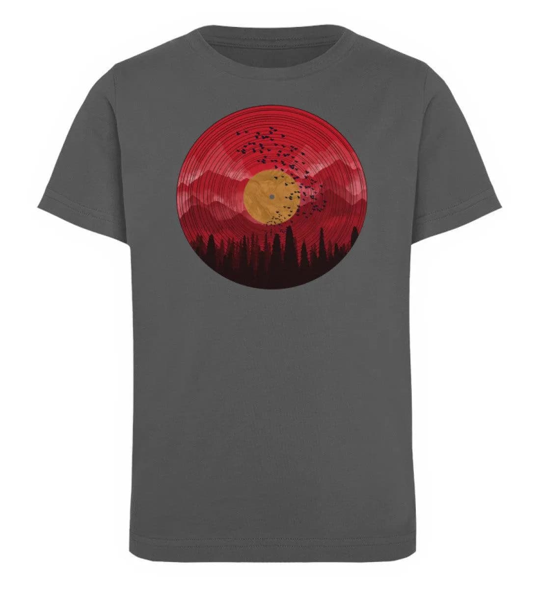 Wald auf Schallplatte rot - Kinder Bio T-Shirt