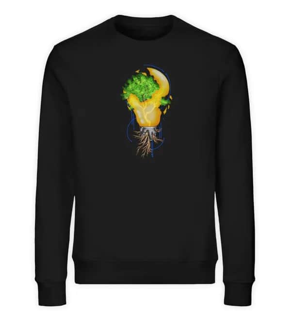 Tree in broken lightbulb - Unisex Bio Sweatshirt