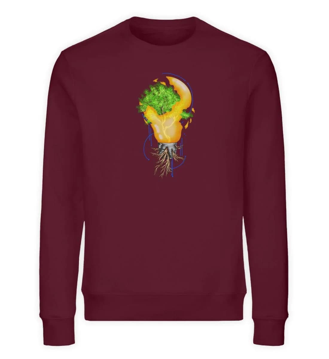 Tree in broken lightbulb - Unisex Bio Sweatshirt