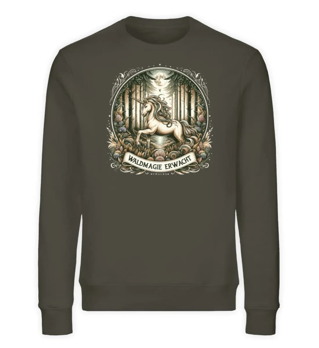 Einhorn Waldmagie erwacht - Unisex Bio Sweatshirt