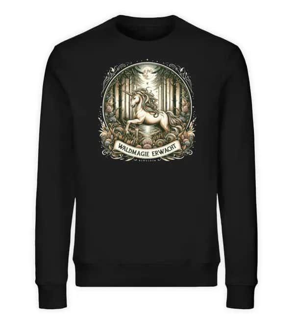 Einhorn Waldmagie erwacht - Unisex Bio Sweatshirt
