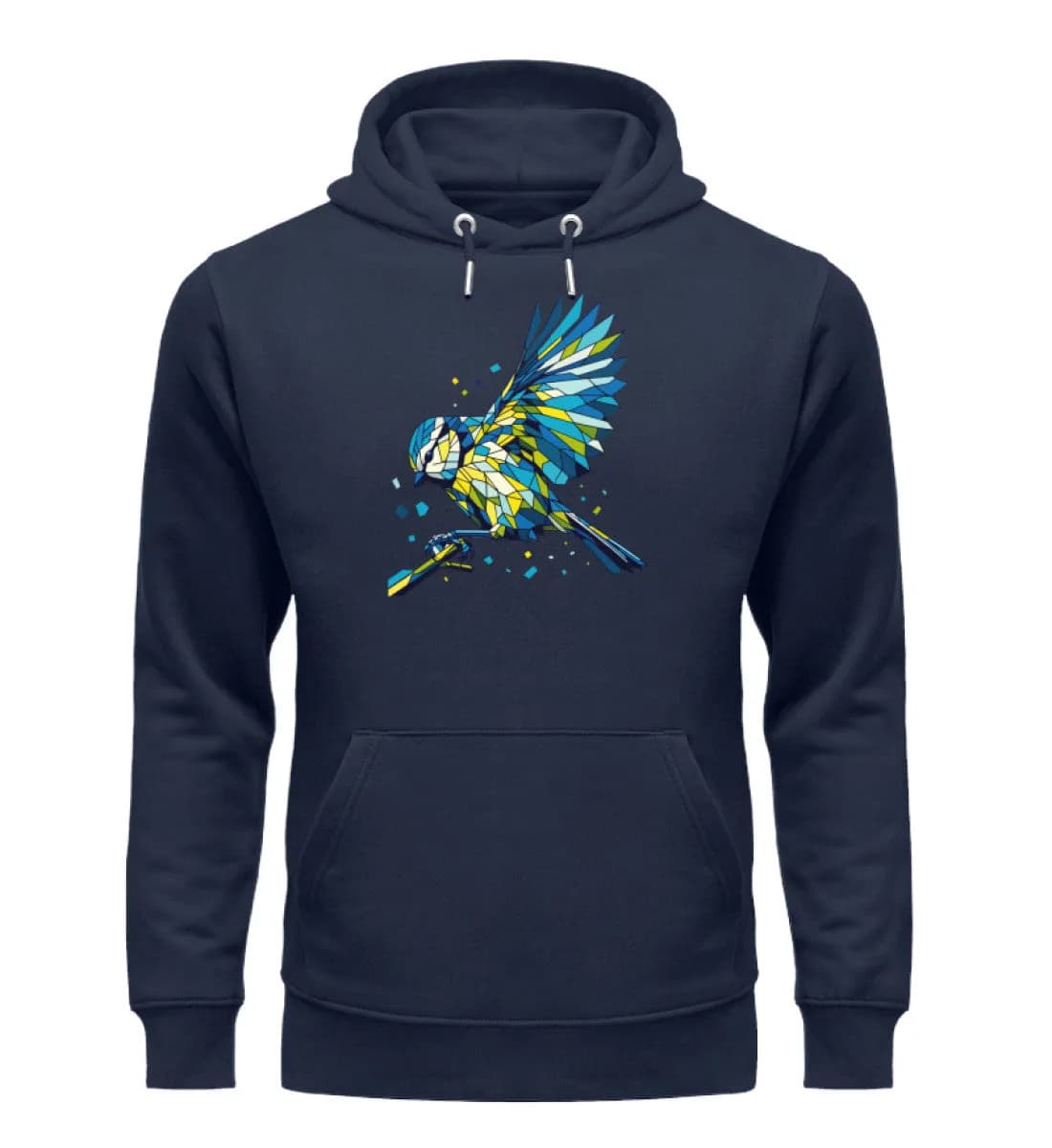 Blaumeise Polygon bunt - Unisex Premium Bio Hoodie