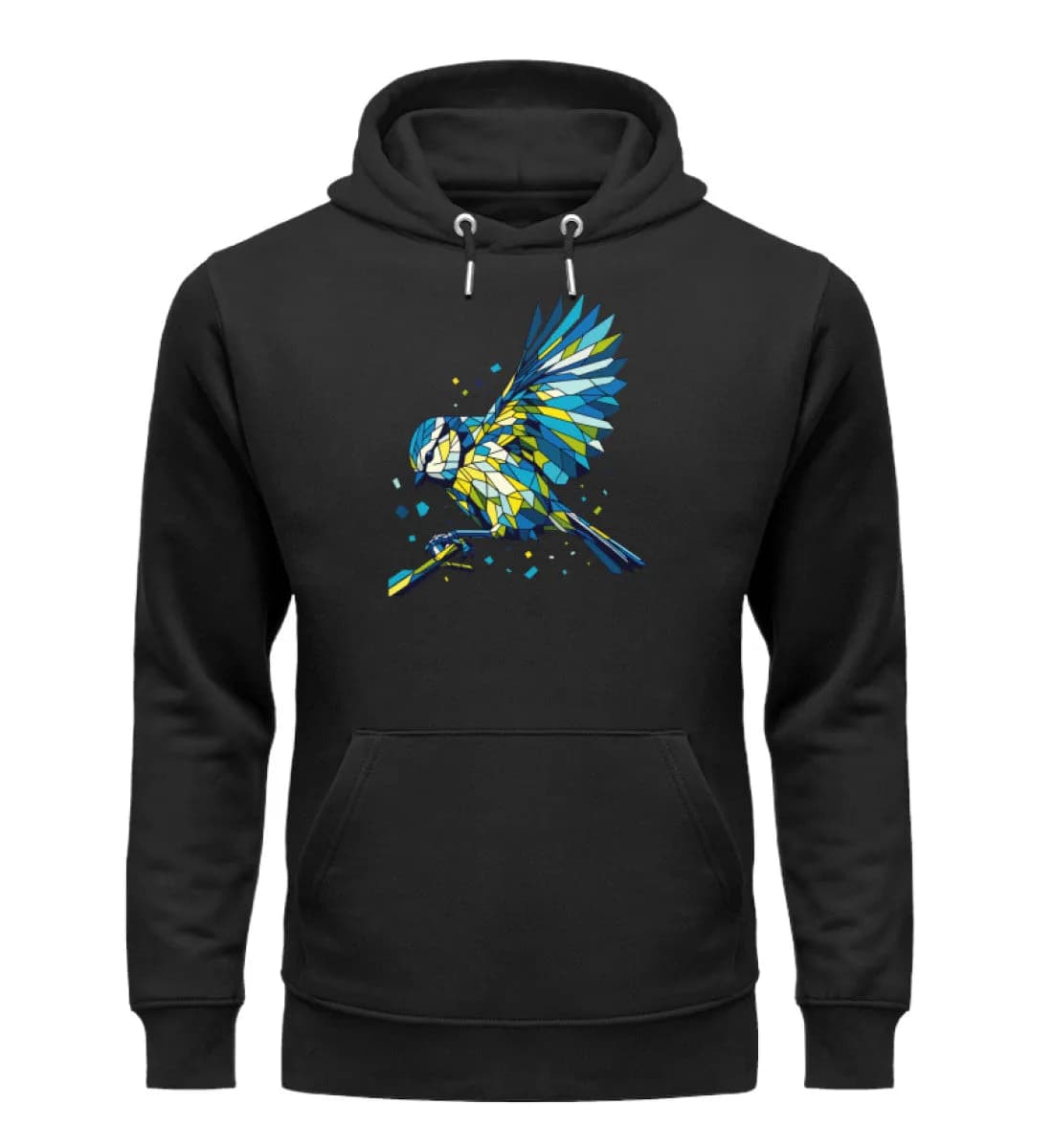Blaumeise Polygon bunt - Unisex Premium Bio Hoodie