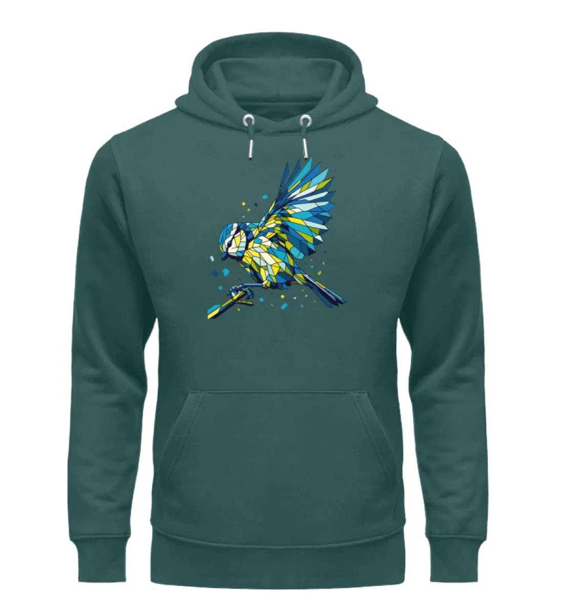 Blaumeise Polygon bunt - Unisex Premium Bio Hoodie