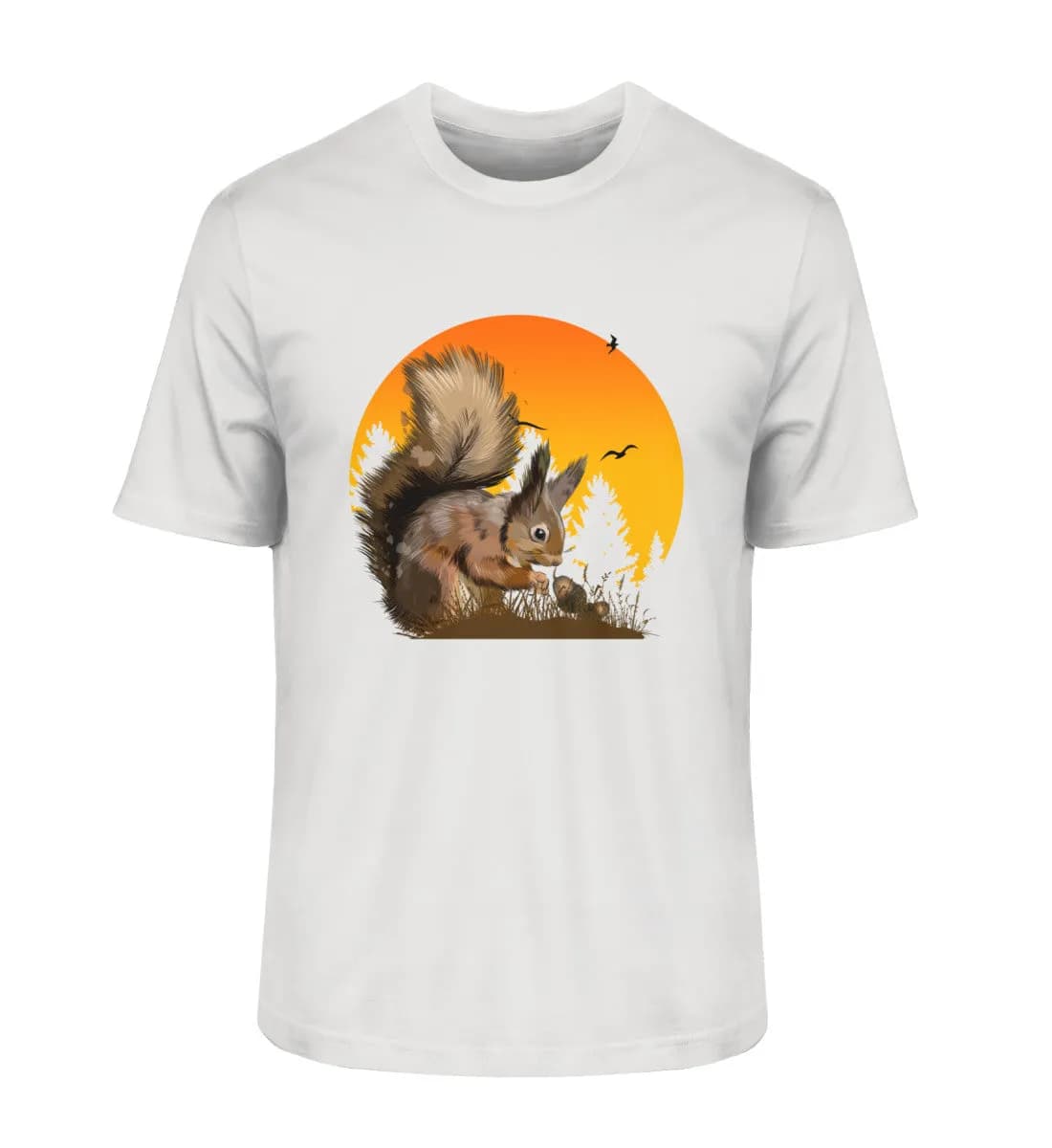 Eichhörnchen im Sonnenuntergang - Herren Premium Bio Shirt