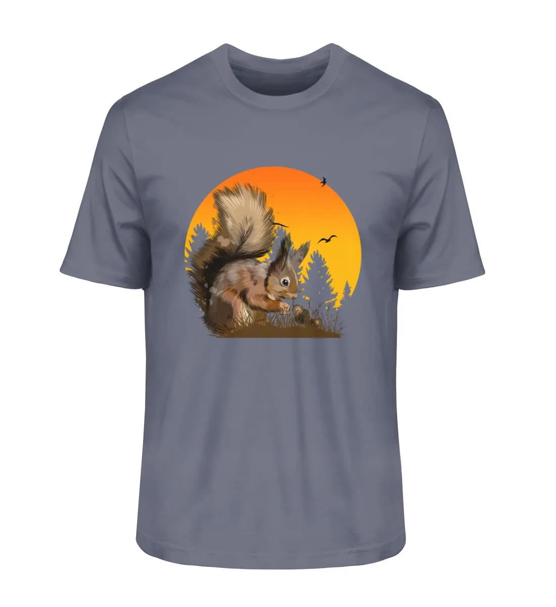 Eichhörnchen im Sonnenuntergang - Herren Premium Bio Shirt
