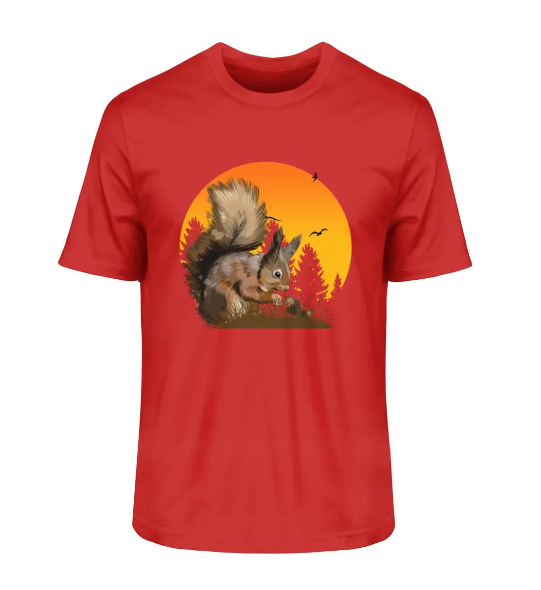 Eichhörnchen im Sonnenuntergang - Herren Premium Bio Shirt
