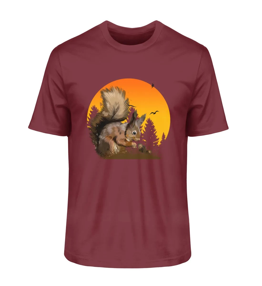 Eichhörnchen im Sonnenuntergang - Herren Premium Bio Shirt