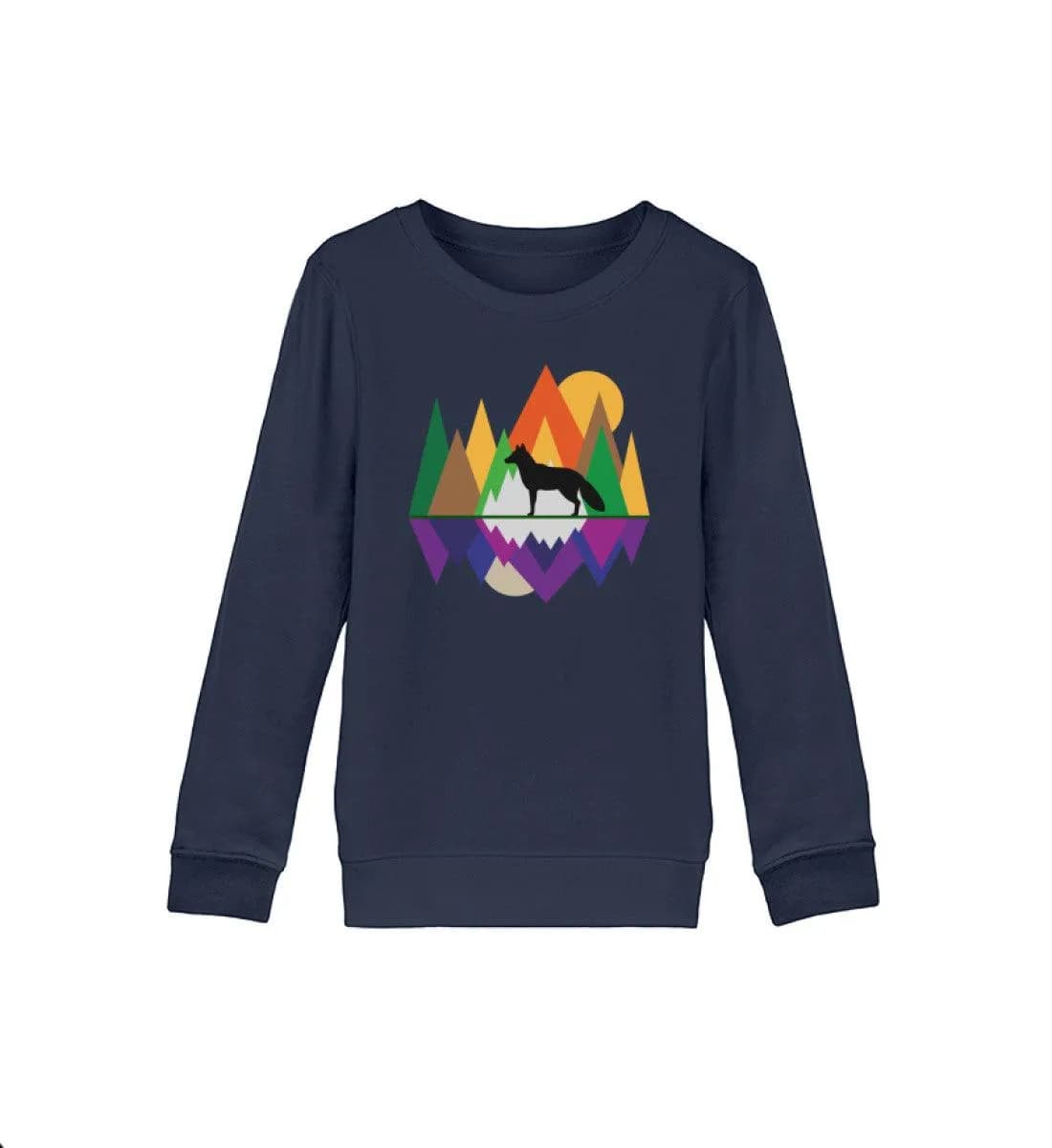 Fuchs im Wald geometrisch - Kinder Bio Sweatshirt