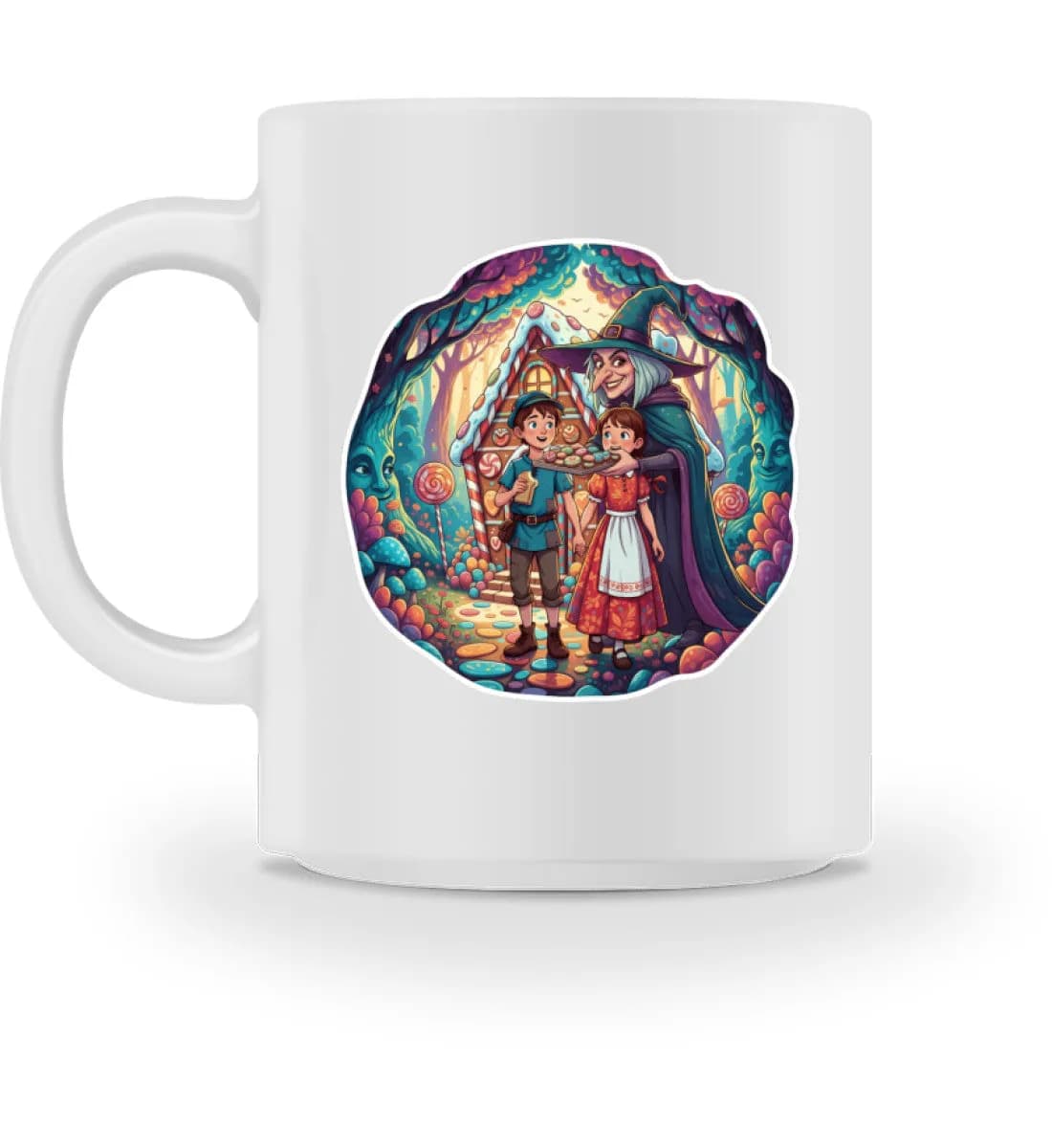 Hexe lockt Hänsel und Gretel - Tasse