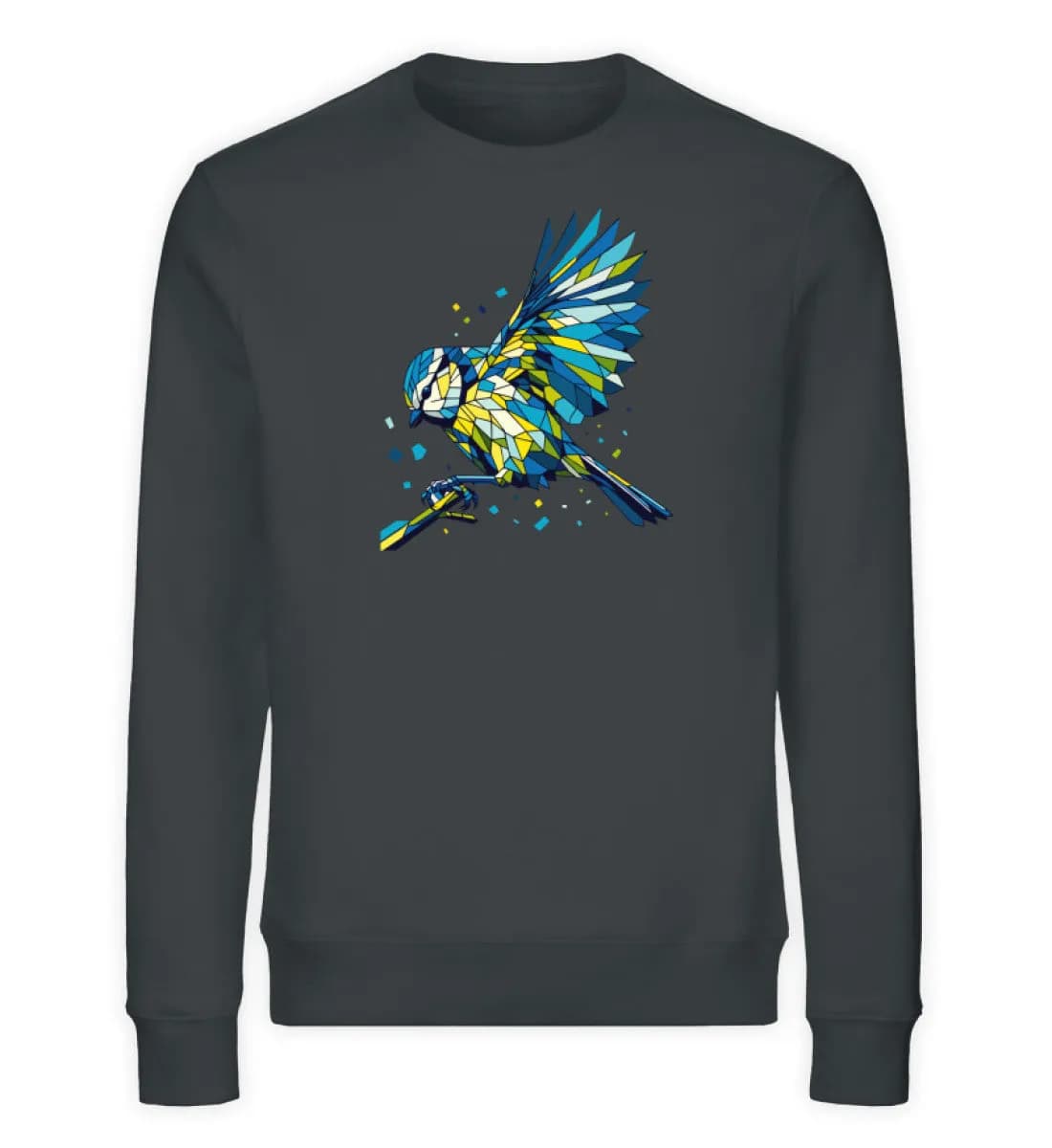 Blaumeise Polygon bunt - Unisex Bio Sweatshirt