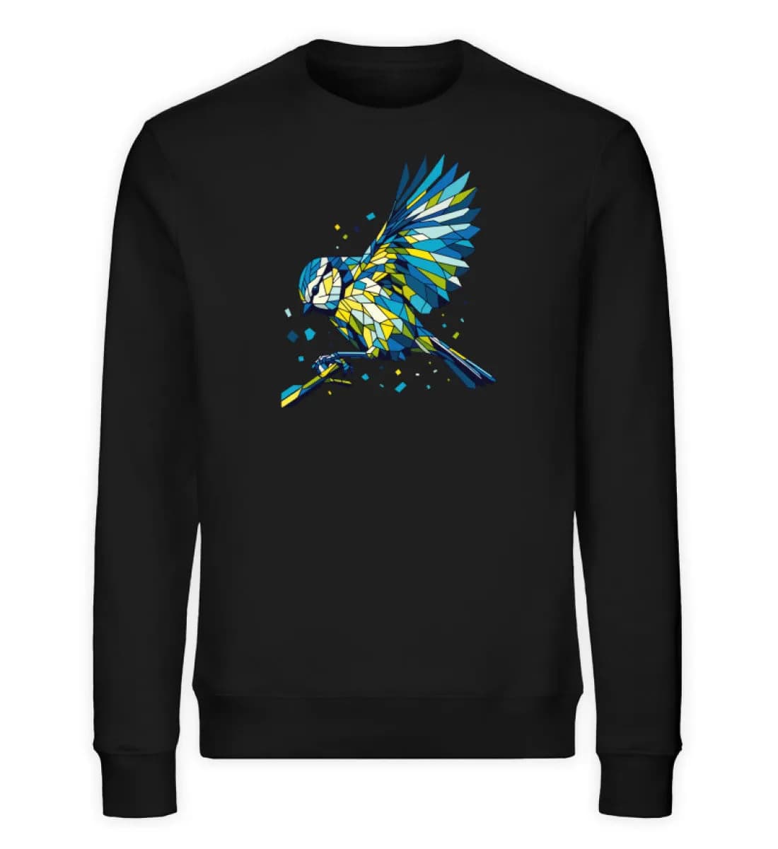 Blaumeise Polygon bunt - Unisex Bio Sweatshirt