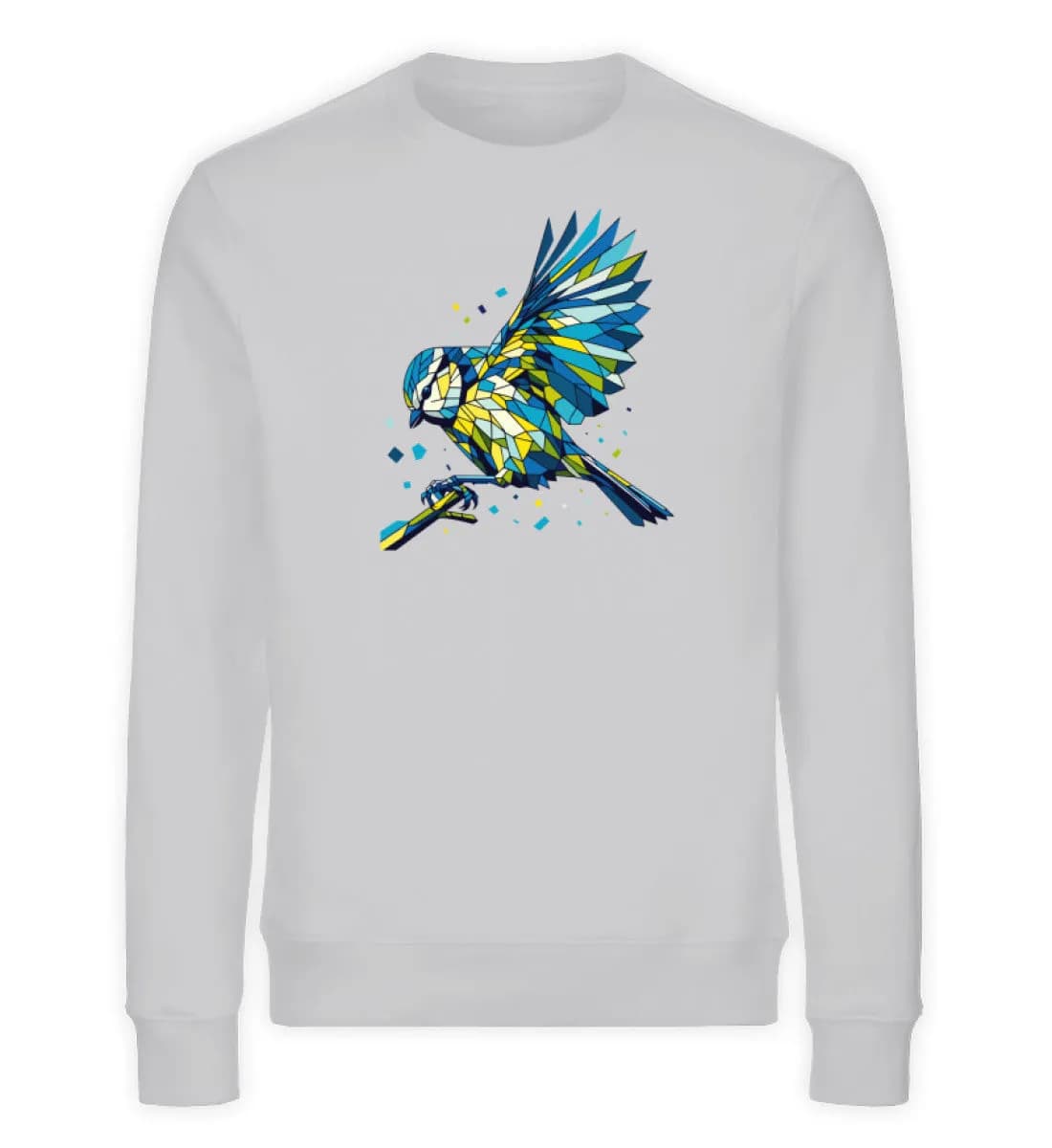 Blaumeise Polygon bunt - Unisex Bio Sweatshirt